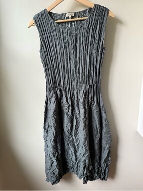 ALQUEMA Smash Pocket Dress Sleeveless Textured Crinkle Plisse Art To Wear 1